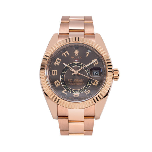 Rolex Skydweller Rose Gold Chocolate Arabic Dial 326935