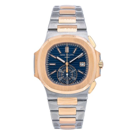 Patek Philippe Nautilus Stainless Steel and Rose Gold 40mm Blue 5980/1AR