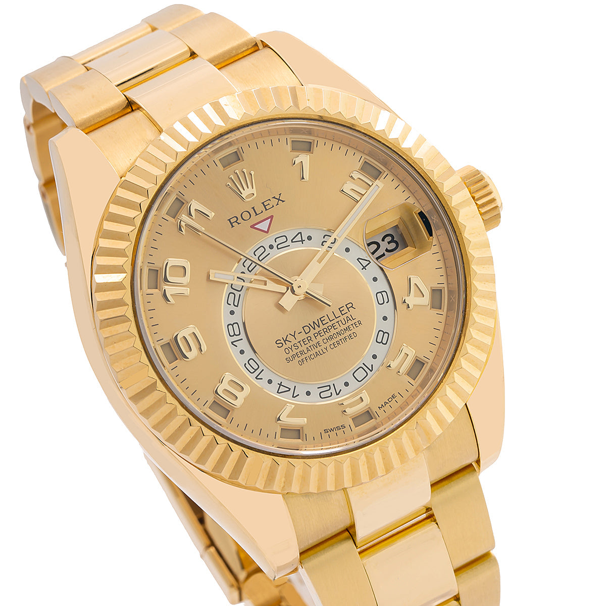 Rolex Skydweller Yellow Gold Champagne Arabic Dial 326938