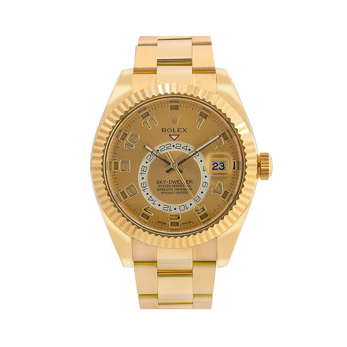 Rolex Skydweller Yellow Gold Champagne Arabic Dial 326938