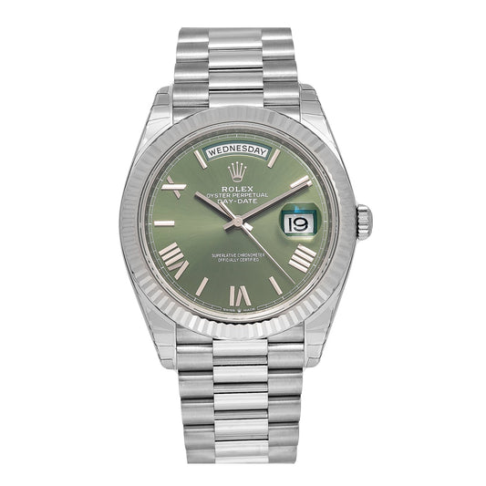 Rolex Day Date 40 White Gold Olive Dial 228239