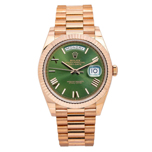 Rolex Day Date 40 Rose Gold Olive 228235